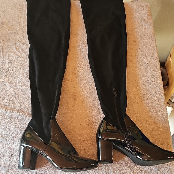 N/A Shoes - Elegant Black Over the Knee Boots